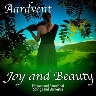 A girl plays a violin in a meadow